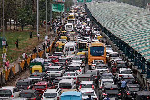Weather: Traffic after rain in Gurugram
